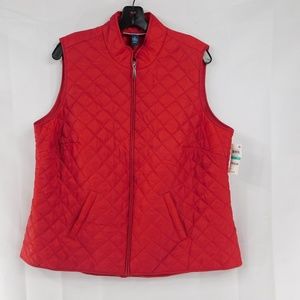 Karen Scott Quilted Vest Women's Size 0X Red